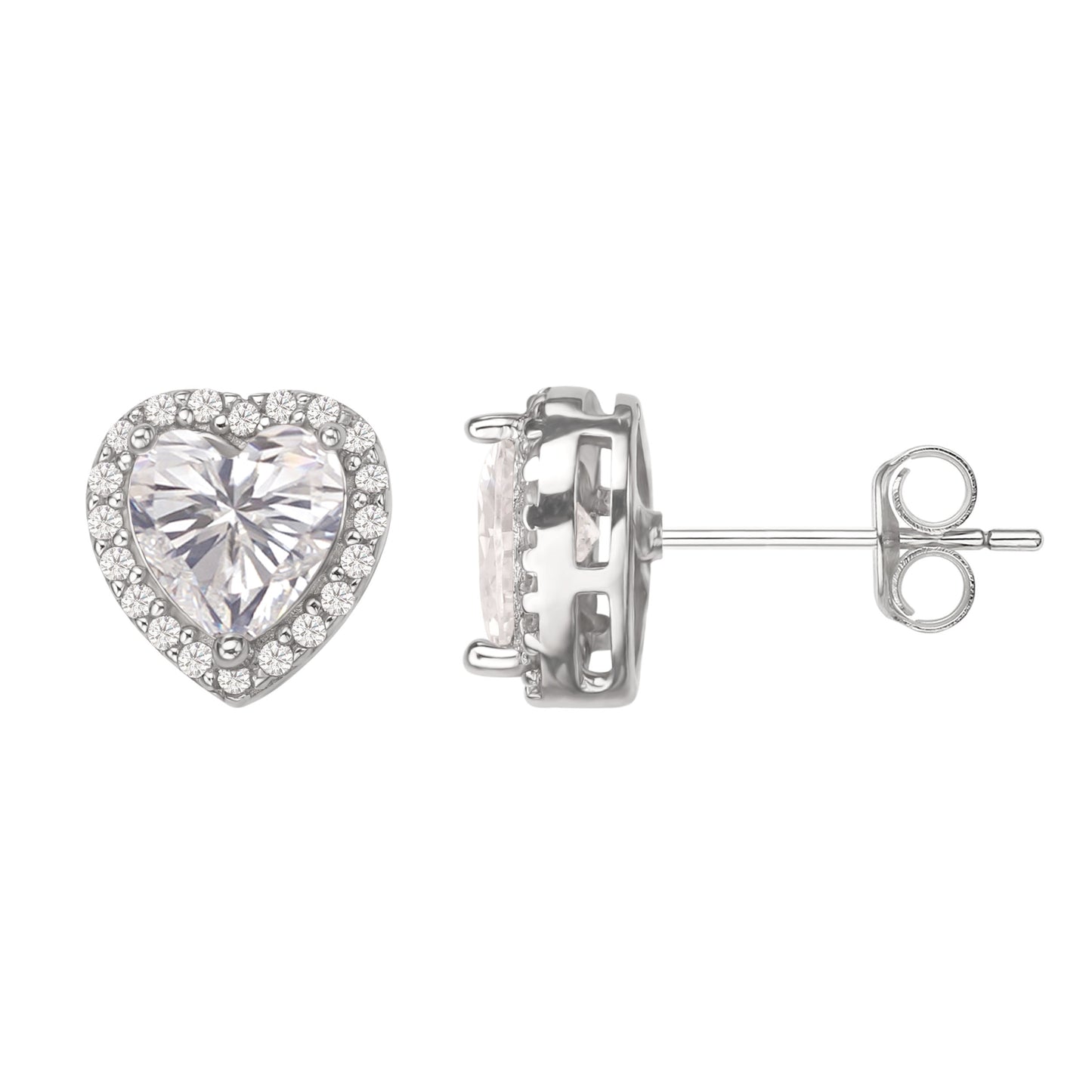Women Fashion Jewelry Earrings Cubic Zirconia Wholesale Price Gold Plated Heart Earrings price of 12 pieces