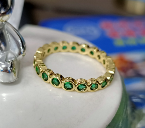 Girls Hot Sale Cz Colorful Stack Ring Bezel Setting Round Cubic Zirconia Trendy Gold Plated Rings for Women price of 12 pieces