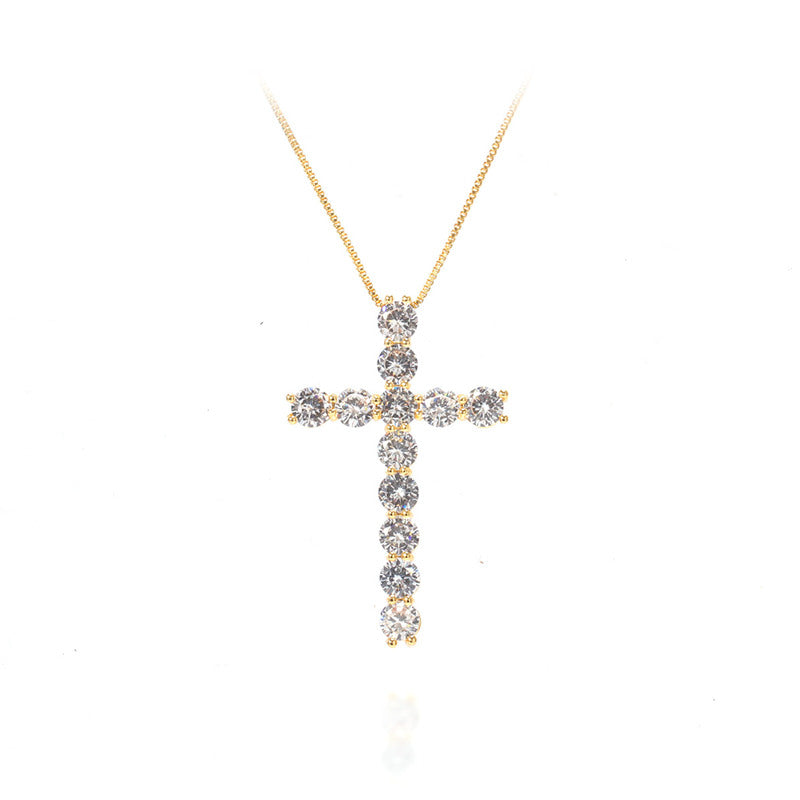 18k Gold Gold Minimalist Trendy Vintage Iced Out Tiny Small Fancy Religious Ladies Christian Cross Necklace price of 12 pieces