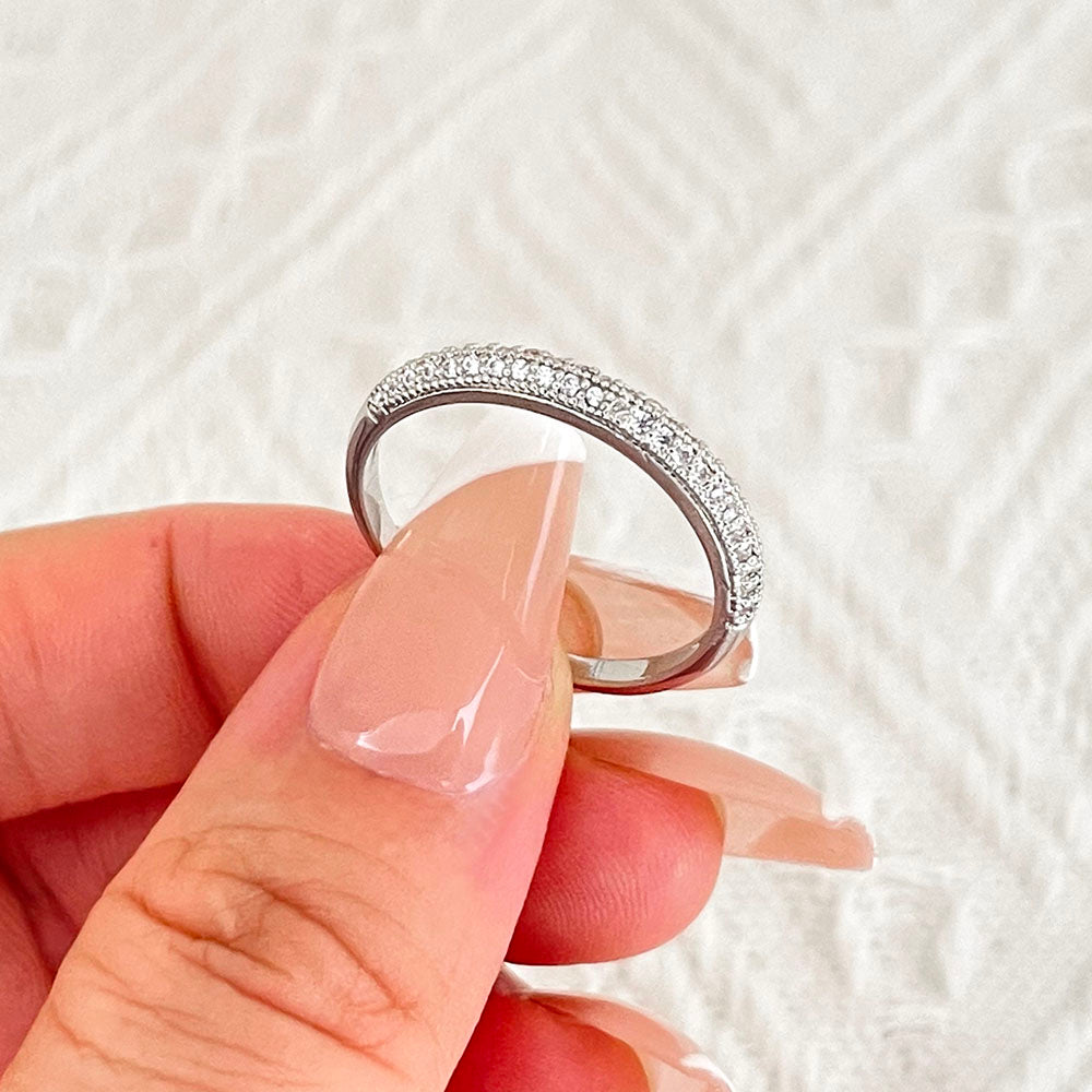 Simple Design 18K Gold Plated Waterproof Cubic Zirconia Adjustable Rings for Women price of 12 pieces