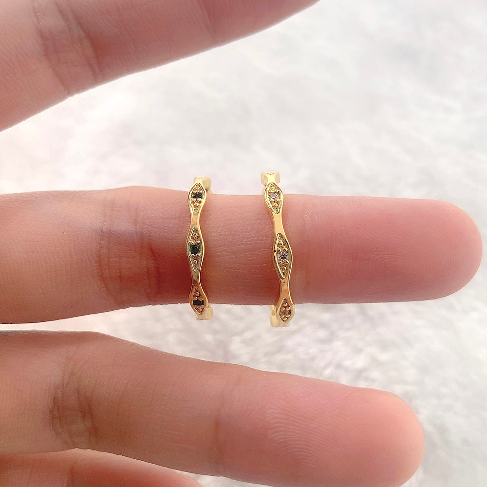 18K Gold Plated Cubic Zirconia Adjustable Rings for Women price of 12 pieces