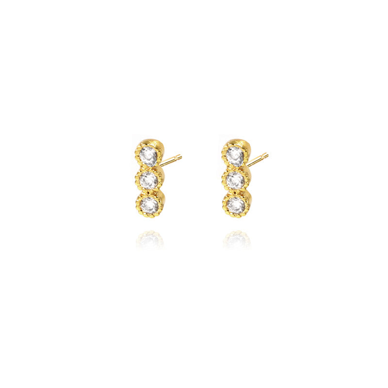 Jewelry Wholesale Bulk Variety Designs Gold Colored Cubic Zirconia Small Studs 18K Gold Plated Earrings price of 12 pieces