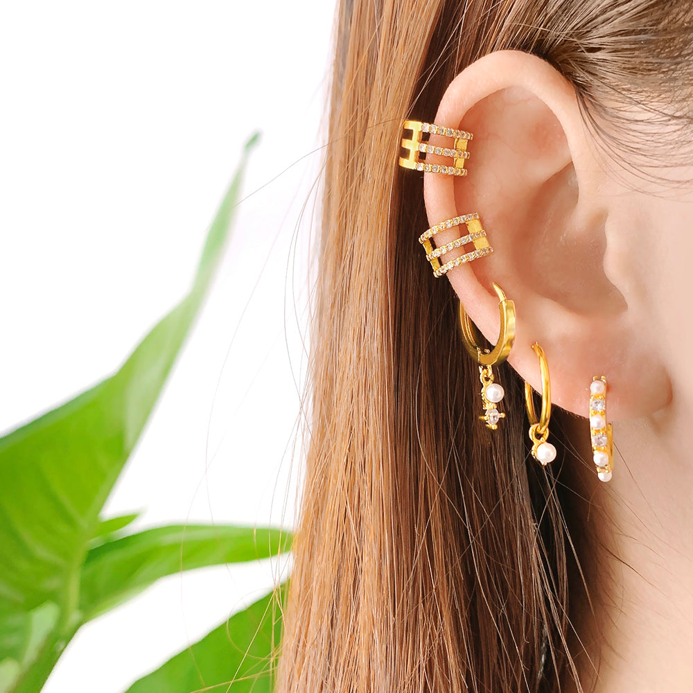 Fashionable Ins Style Pearl Earrings Jewelry 18k Gold palted Pearl Stud Earrings for Women price of 12 pieces
