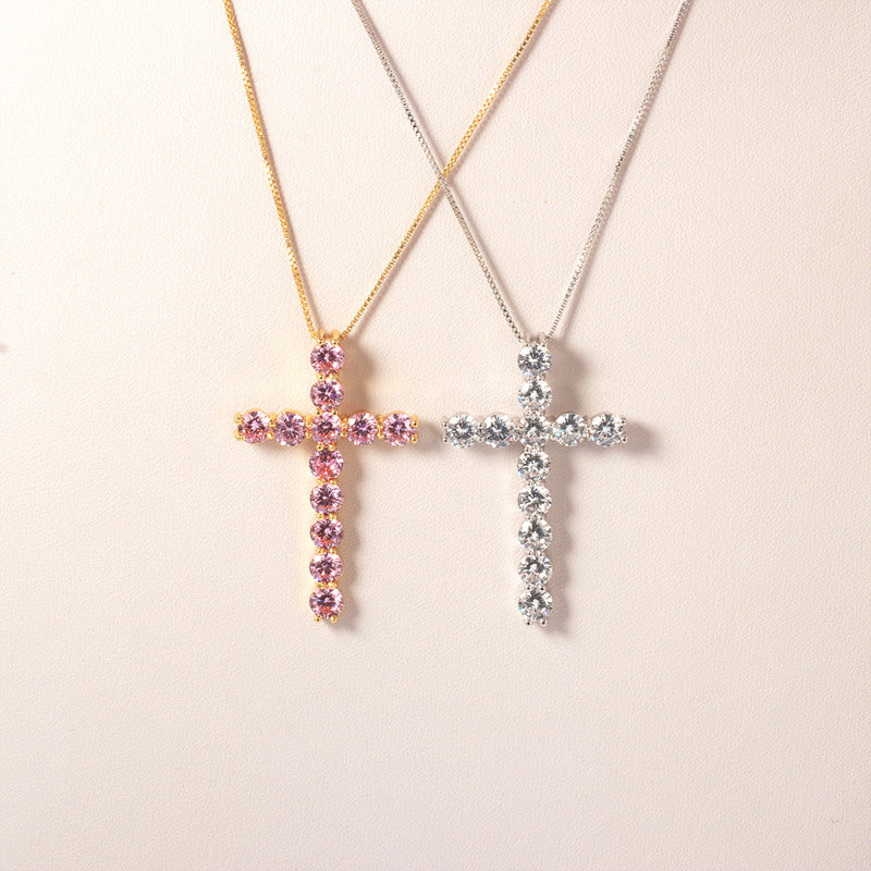 18k Gold Gold Minimalist Trendy Vintage Iced Out Tiny Small Fancy Religious Ladies Christian Cross Necklace price of 12 pieces