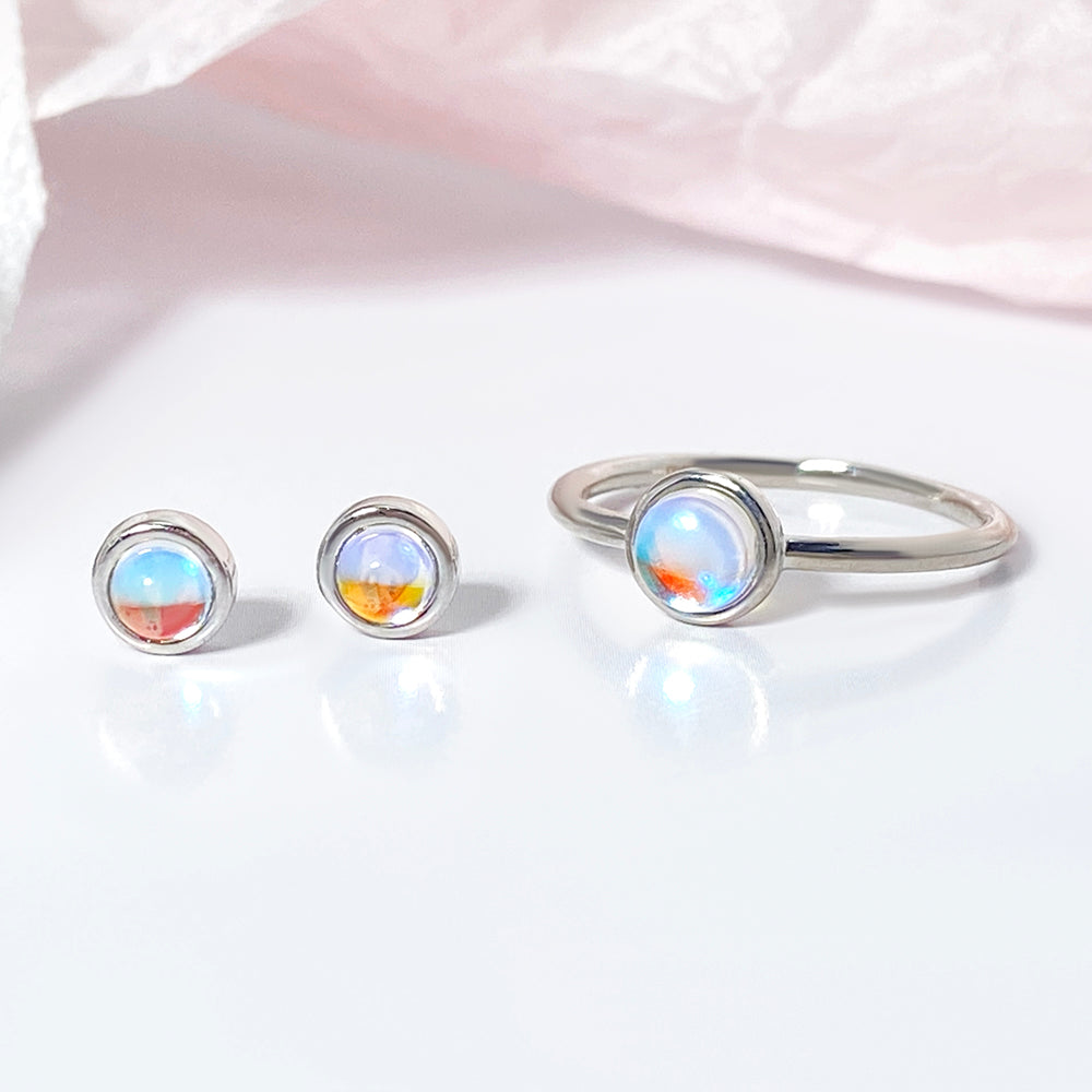 Minimalist Jewelry Set Earrings Ring 18K Gold Plated pearl stud Earrings for Girl Women price of 12 pieces