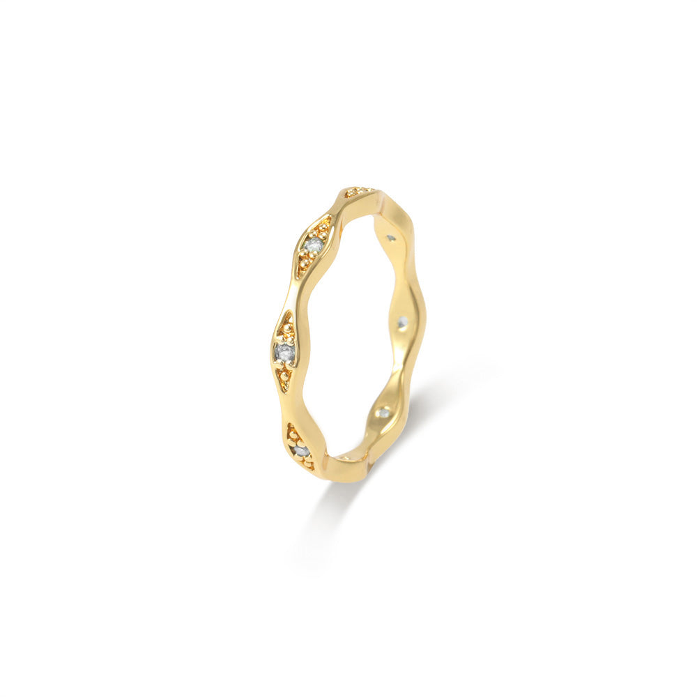 18K Gold Plated Cubic Zirconia Adjustable Rings for Women price of 12 pieces