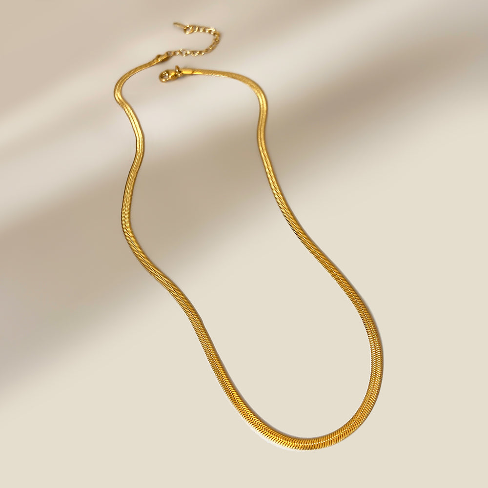 Link Chain Necklace Bracelet Waterproof Pvd Gold Plated Snake Chain Jewelry Set price of 12 piece