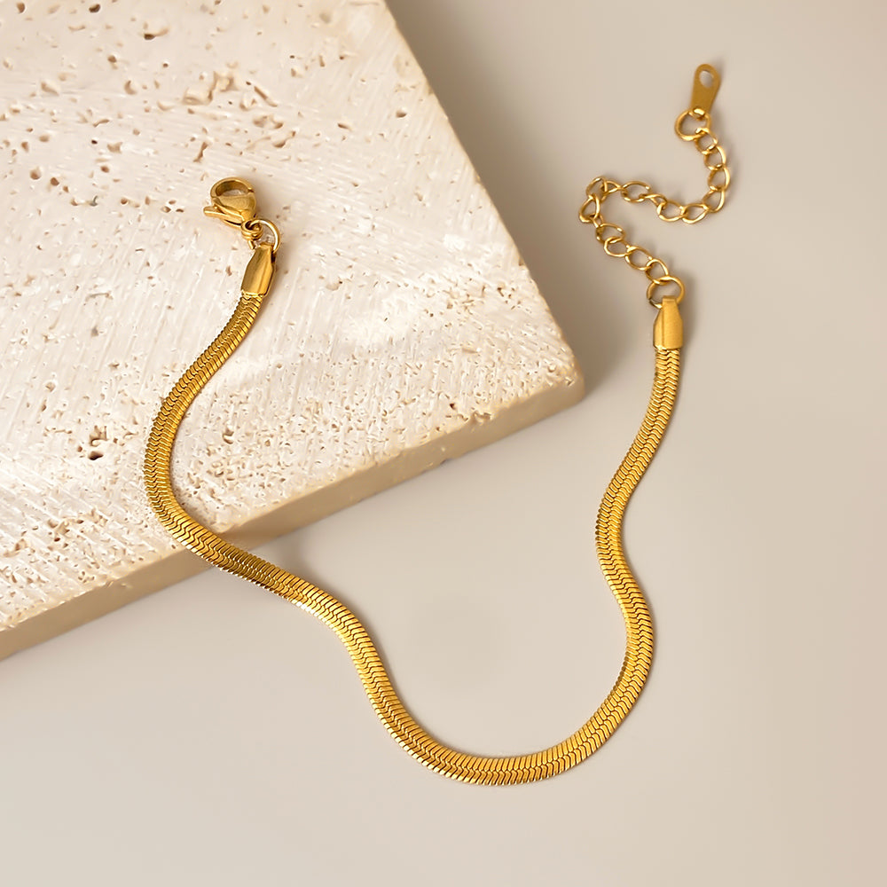 Link Chain Necklace Bracelet Waterproof Pvd Gold Plated Snake Chain Jewelry Set price of 12 piece