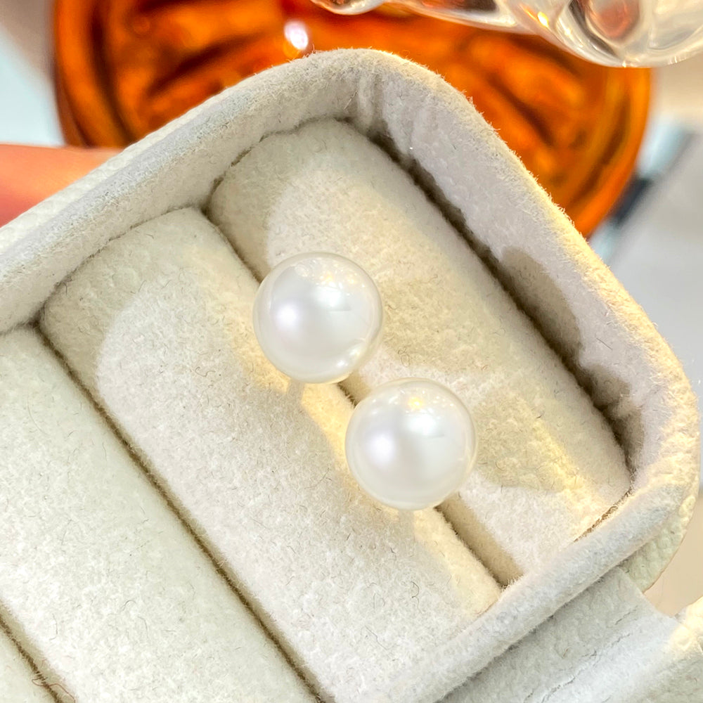 Elegant Vintage Baroque Pearl Jewelry Ear Stud 18k Gold Plated 7mm Pearl Stud Earrings price of 12 pieces