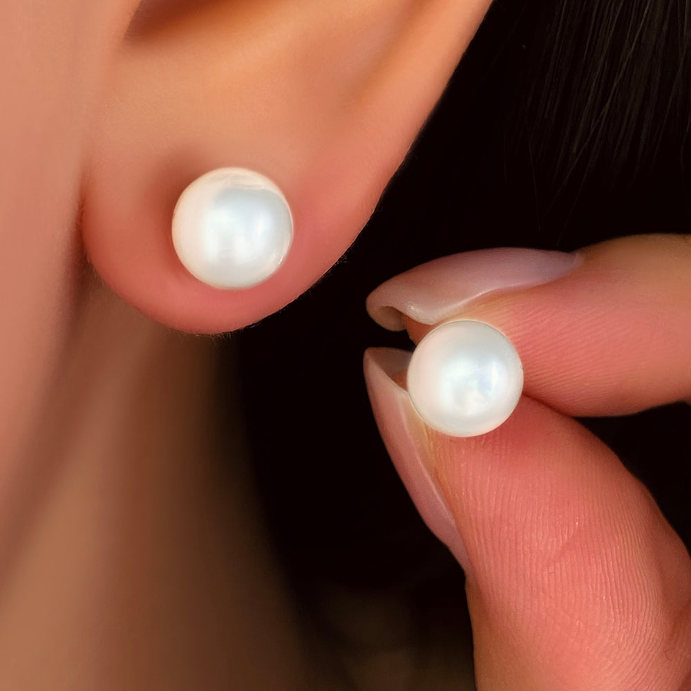 Elegant Vintage Baroque Pearl Jewelry Ear Stud 18k Gold Plated 7mm Pearl Stud Earrings price of 12 pieces