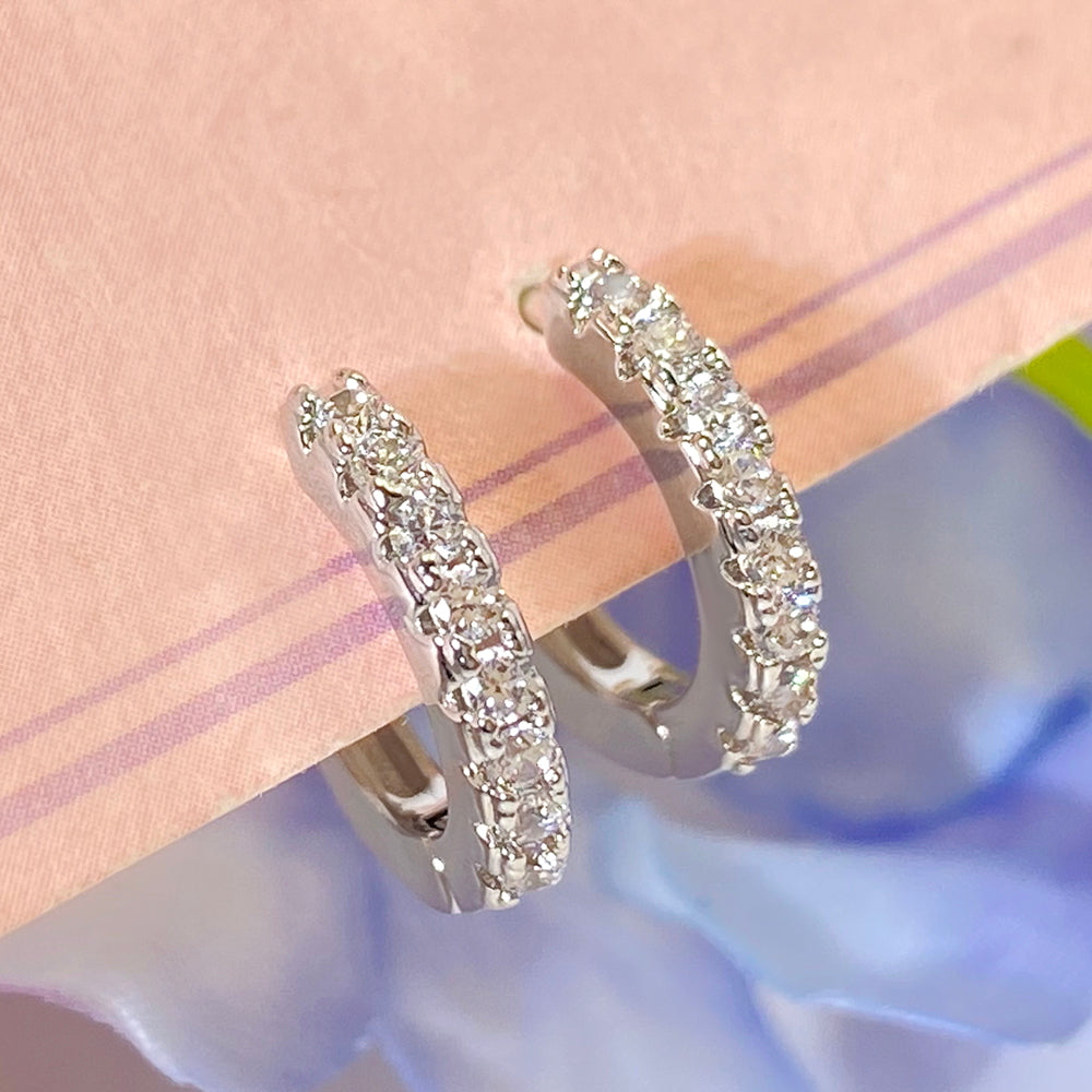 Fashion Jewelry Wholesale 18k Gold Plated Round Cubic Zirconia Huggie Hoop Earrings for Women price 12 pieces