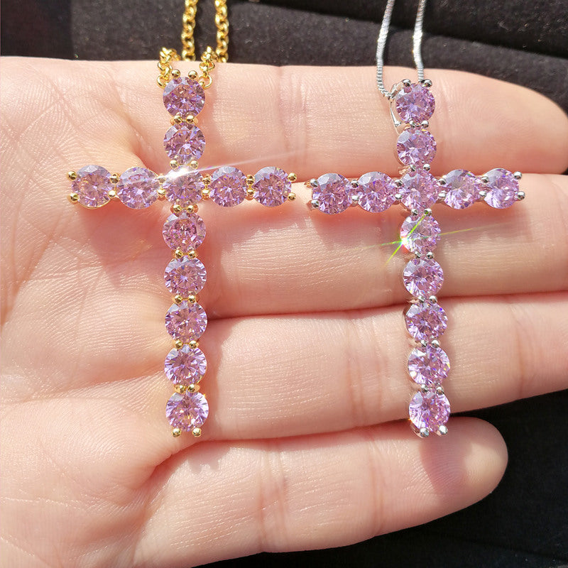 18k Gold Gold Minimalist Trendy Vintage Iced Out Tiny Small Fancy Religious Ladies Christian Cross Necklace price of 12 pieces