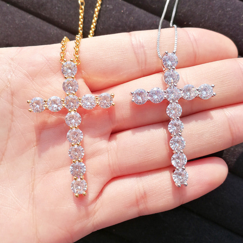 18k Gold Gold Minimalist Trendy Vintage Iced Out Tiny Small Fancy Religious Ladies Christian Cross Necklace price of 12 pieces