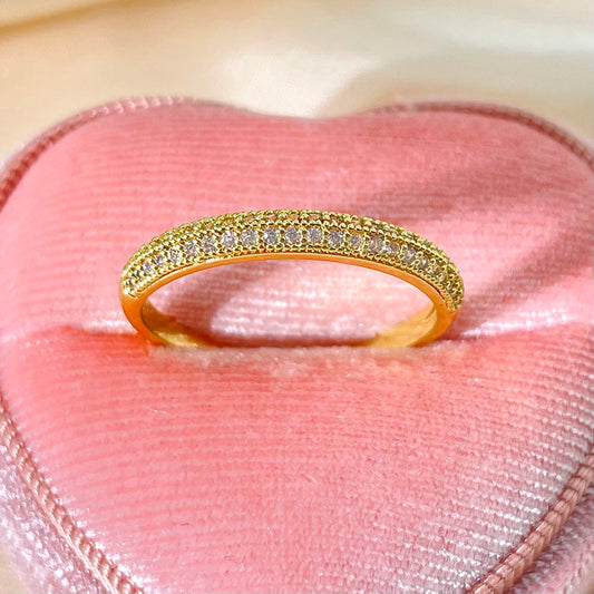 Simple Design 18K Gold Plated Waterproof Cubic Zirconia Adjustable Rings for Women price of 12 pieces