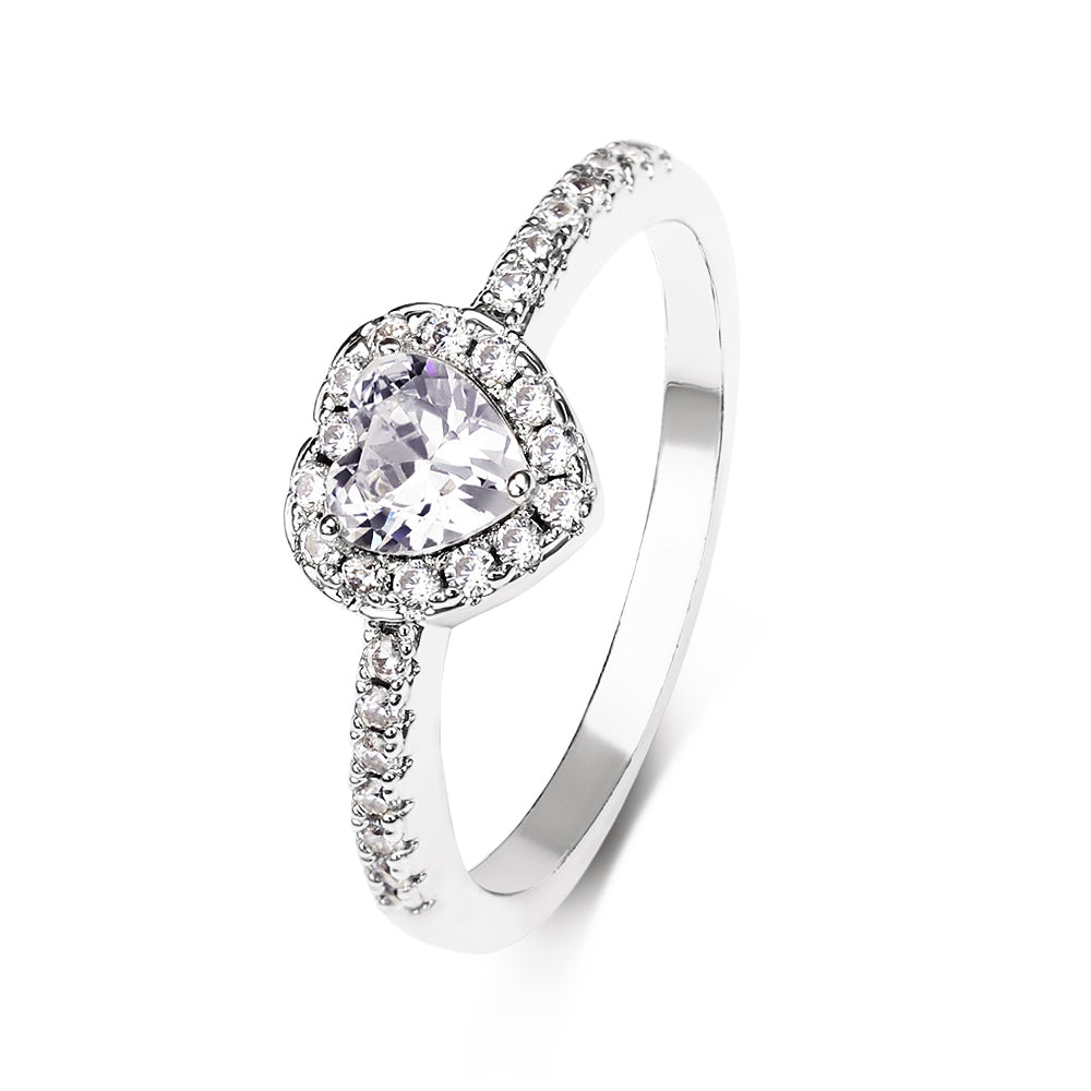 Women's Fashion Jewelry Design 18k Yellow Gold Plated Cubic Zirconia 18k Gold Heart Fashion Jewelry Rings 12 pieces price