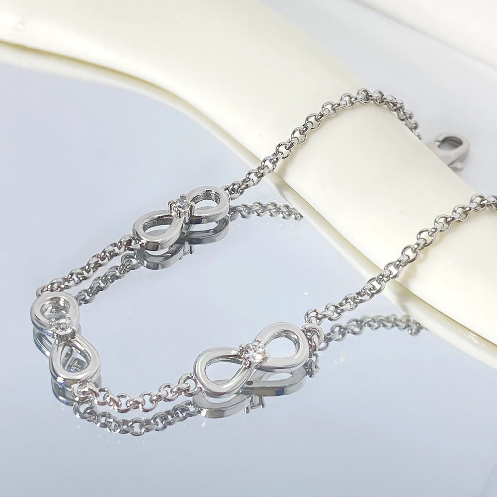 Jewelry Silver Color Adjustable Bracelet Gift Infinity Symbol Bracelet for Women  price of 12 pieces