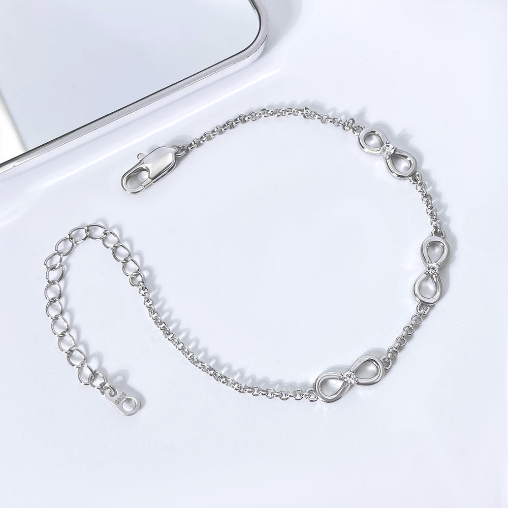 Jewelry Silver Color Adjustable Bracelet Gift Infinity Symbol Bracelet for Women  price of 12 pieces